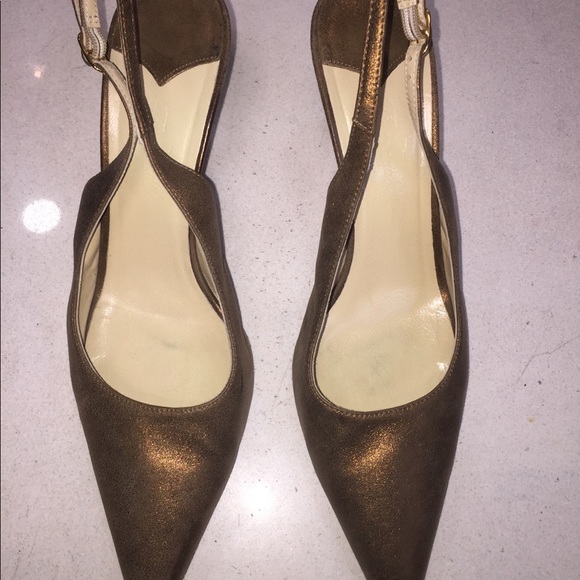 Faconnable All Leather Metallic Brown Sandals sz 9 - Picture 3 of 5